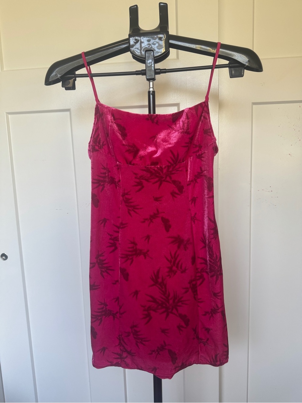 Urban Outfitters Hot Pink Floral Slip Mini Dress